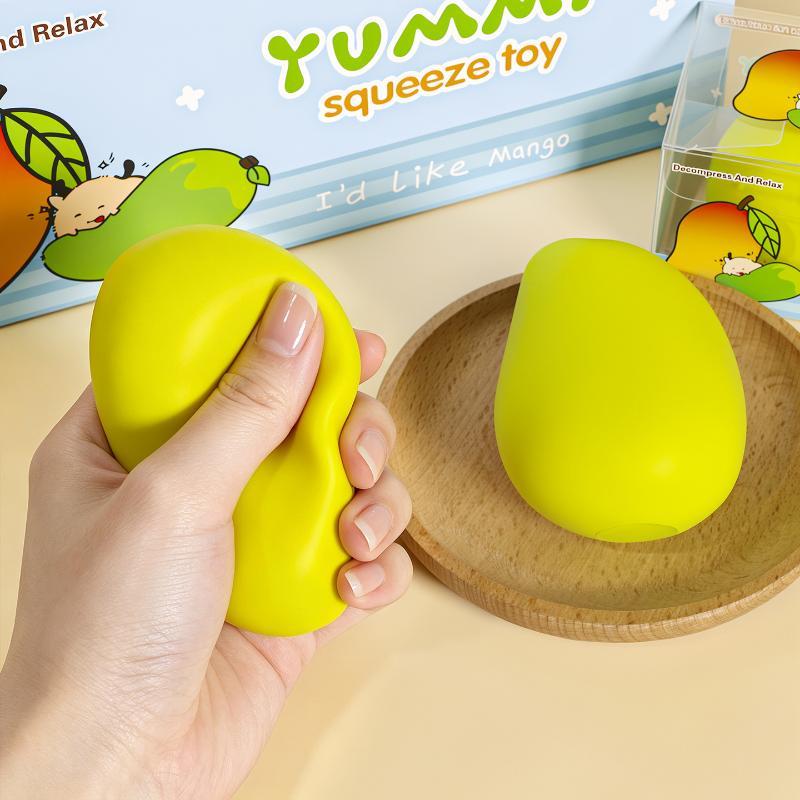 Color Changing Mango Squeeze Toy Soft Asmr Sensory Squeeze Ball Anti-Anxiety Stress Relief Toy For Adults