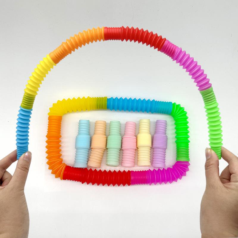 10-20 Adet Mini Pop Tüpler Fidget Oyuncakları Gökkuşağı Duyusal Antistres Plastik Körük Stres Giderici Boru Çocuklar Yetişkinler Komik Hediye