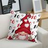 Valentine's Day Pillow Covers Red Buffalo Plaid Gnomes Design Machine Washable Festive Home Decoration Single-sided Printing Pillowcases