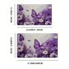1Pcs Purple Floral  Butterfly Pattern Floor Mat Modern Kitchen  Rug Non-Slip Colorful Indoor Carpet, For Home Bathroom Bedroom Living Room Decor