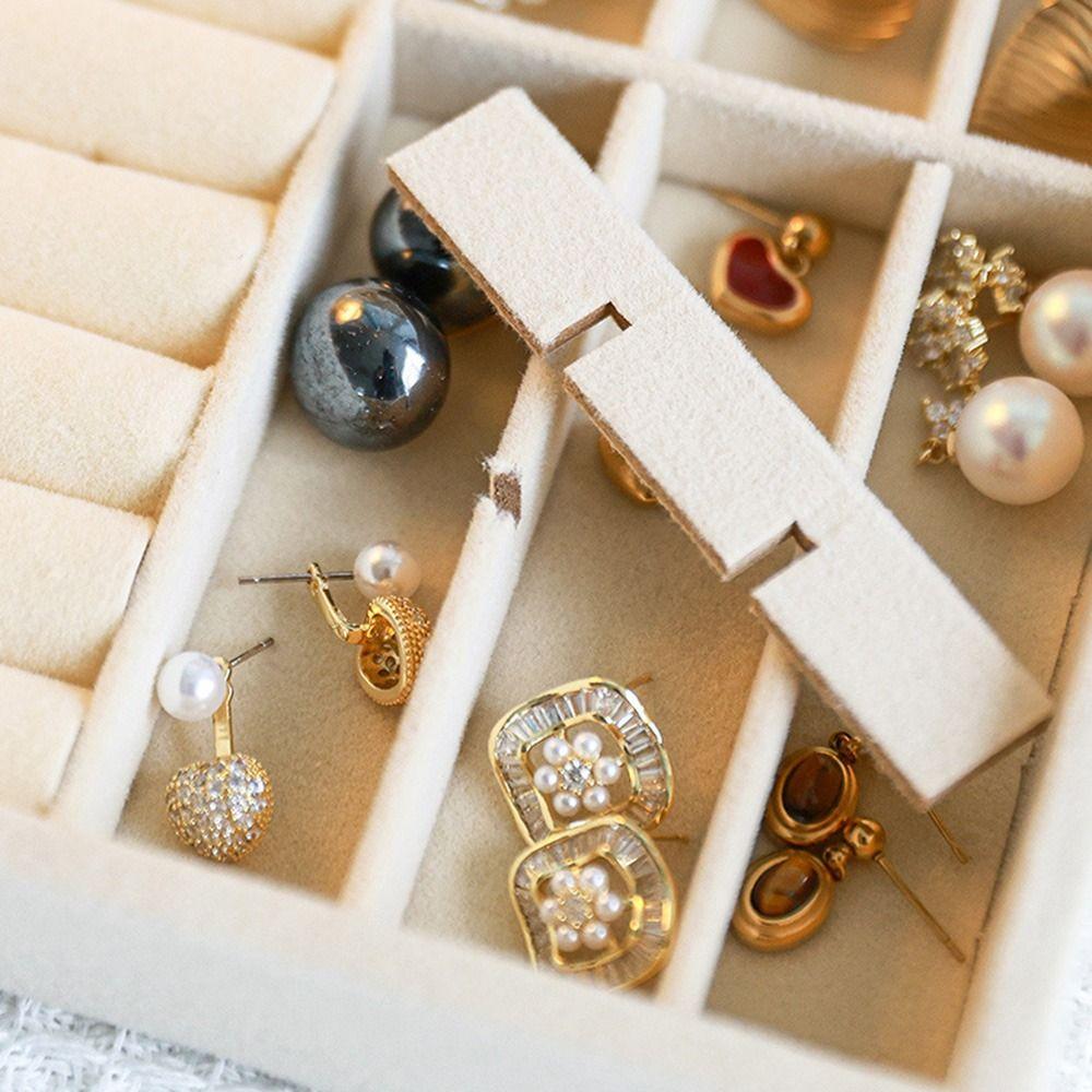 Flip Lid Travel Jewelry Case Large Capacity Portable Earring Organizer  Women