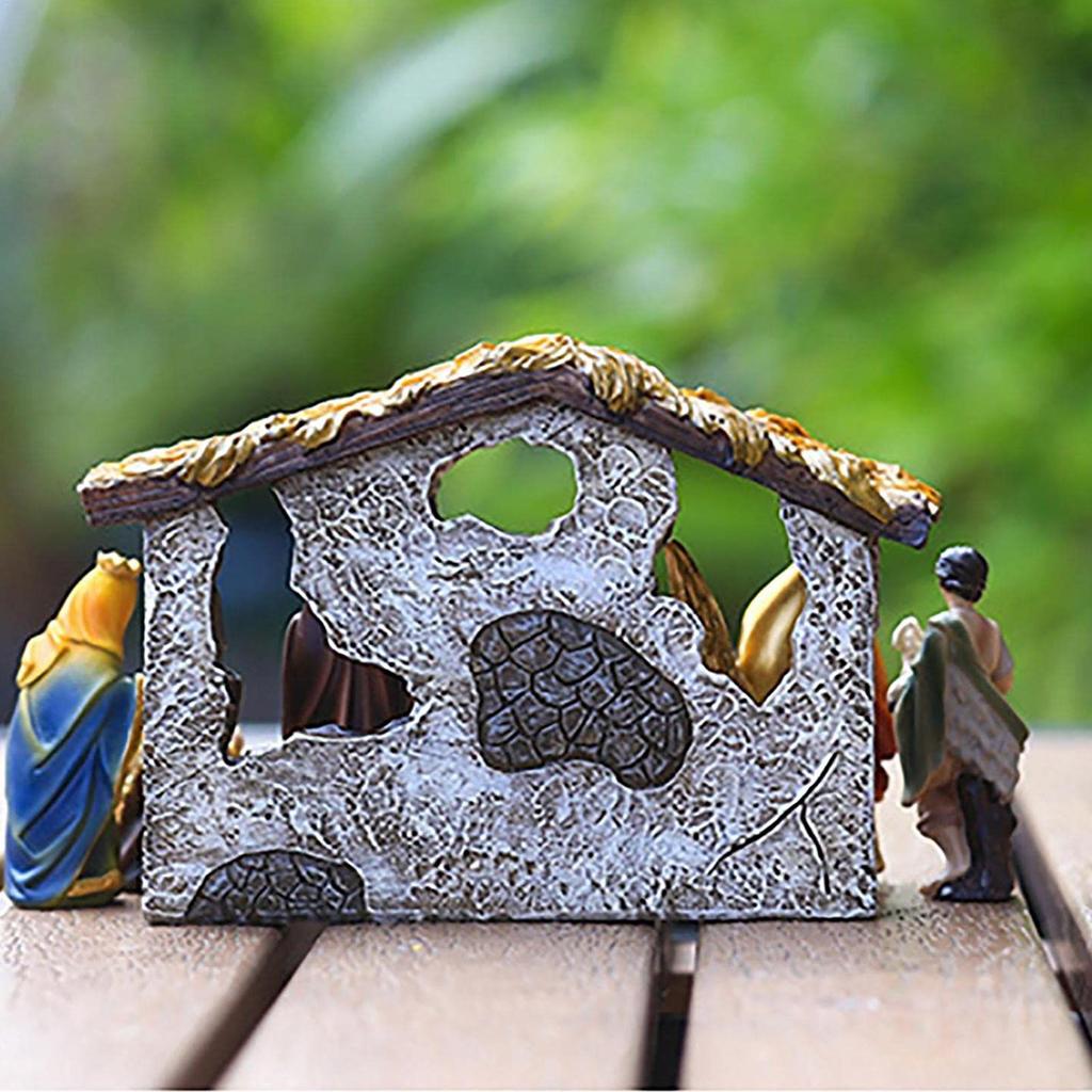 Christmas Nativity Set Holy Family Miniature Figurines Small Nativity Set Tabletop Christmas Ornaments For Christian Home Decor