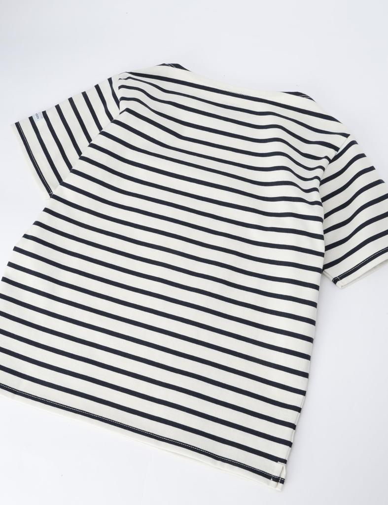 Helly Hansen Short Sleeve Marine Border Size Size 150 Kids' Tee, K, S/S, HH, Unisex, Off-White/Deep Navy, (HJ32405)