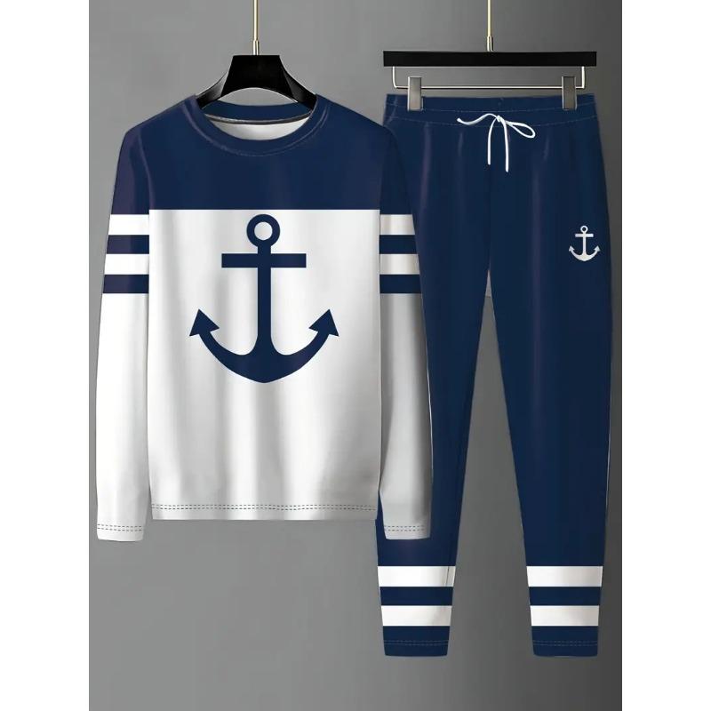 Vintage Trainingsanzug Frühling Übergroßes Set Druck Langarm T-Shirt+Hose Jogger Sportbekleidung Lässig Streetwear 2-teiliger Anzug