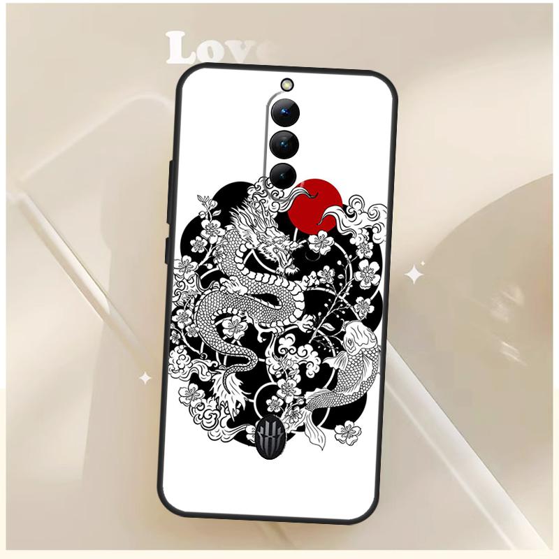 Japanese Wave Anime Dragon Case For ZTE Nubia Red Magic 10S 6S 7S 8S 9S 6 7 Pro For RedMagic 8 9 10 11 Pro Plus Cover