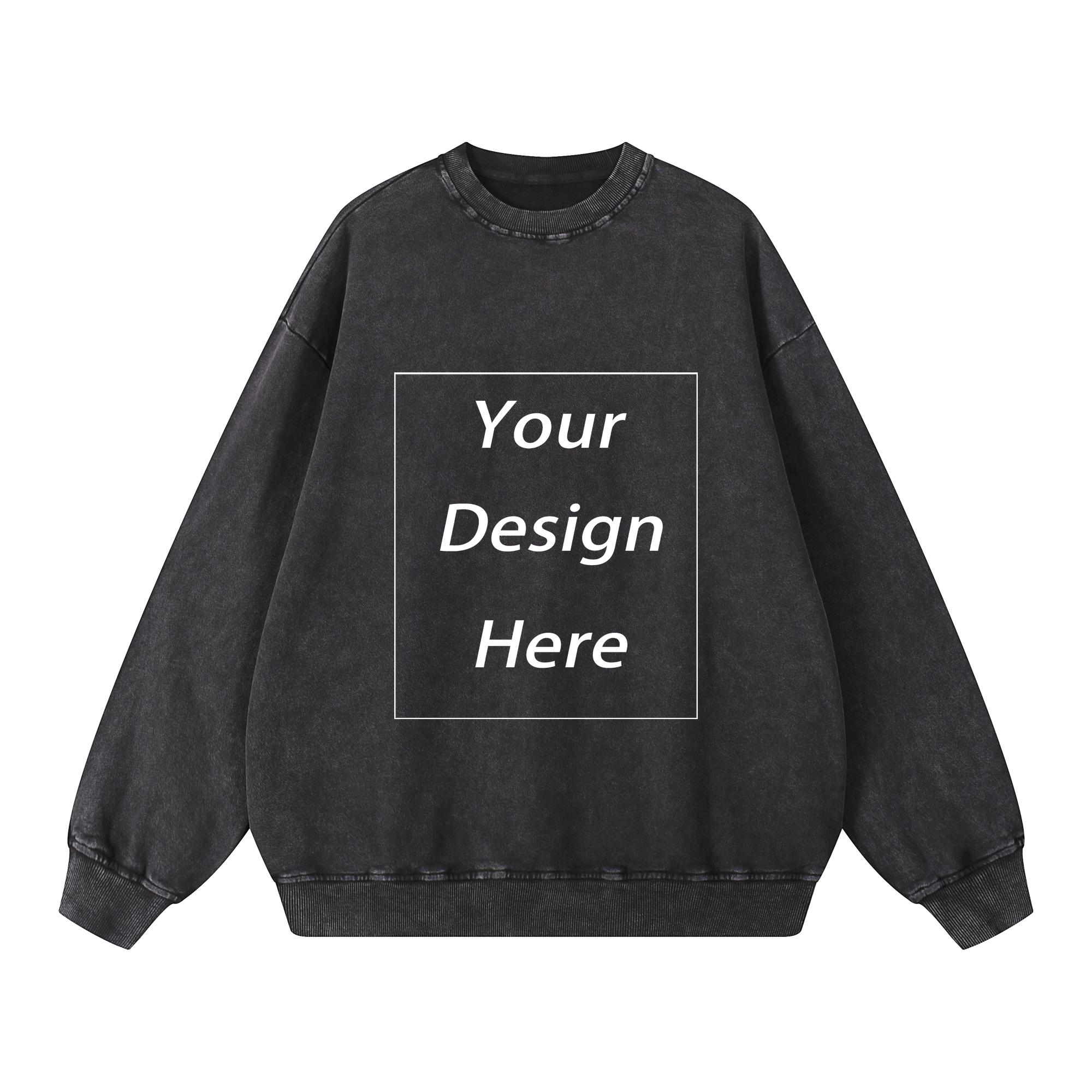 360 GSM хлопковый свитер индивидуальный унисекс классический свитшот M чёрный