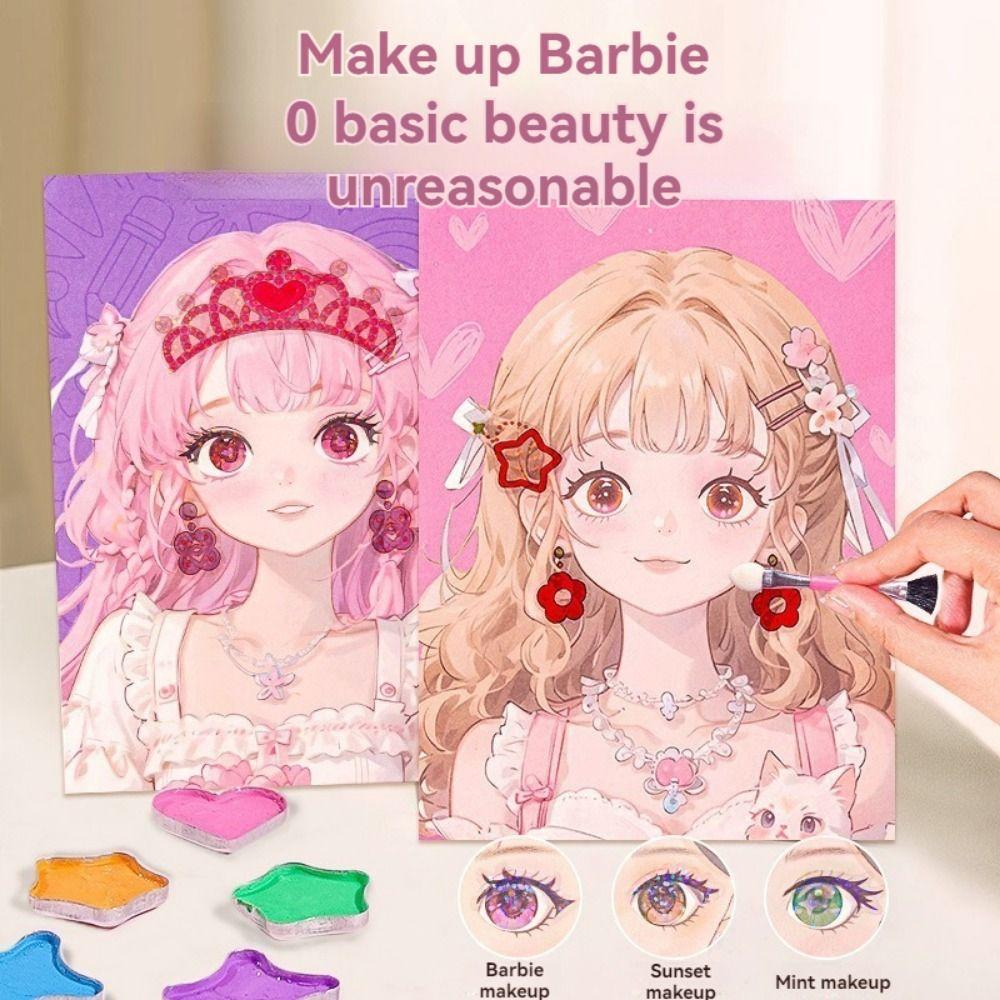 3 in 1 DIY Princess Makeup Set Diamond Coloring Painting Kits New Paper Art Craft Kits  Kids