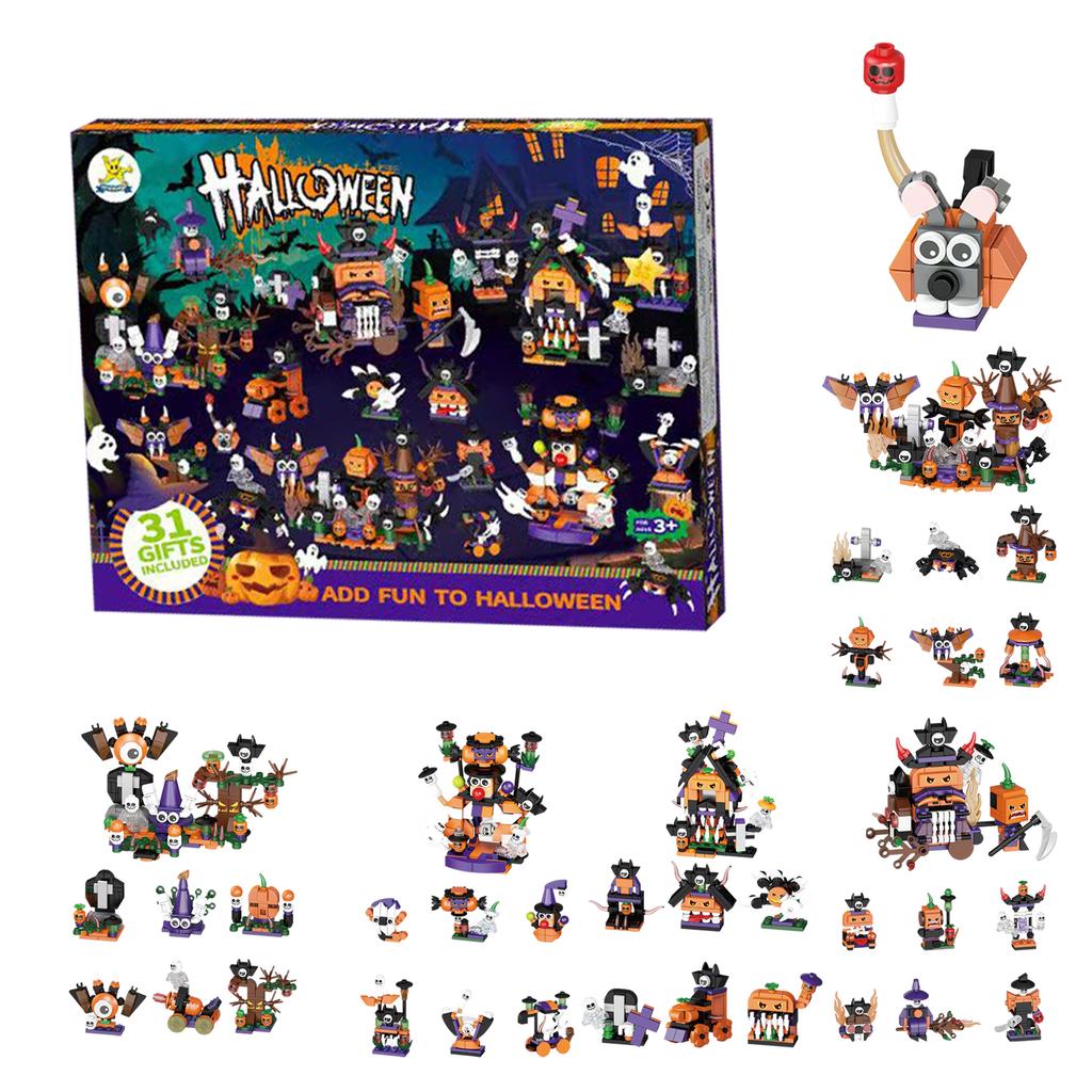 Plastik Bau Halloween Adventskalender für Kinder 31 Tage oder Party Geschenk Set in Box