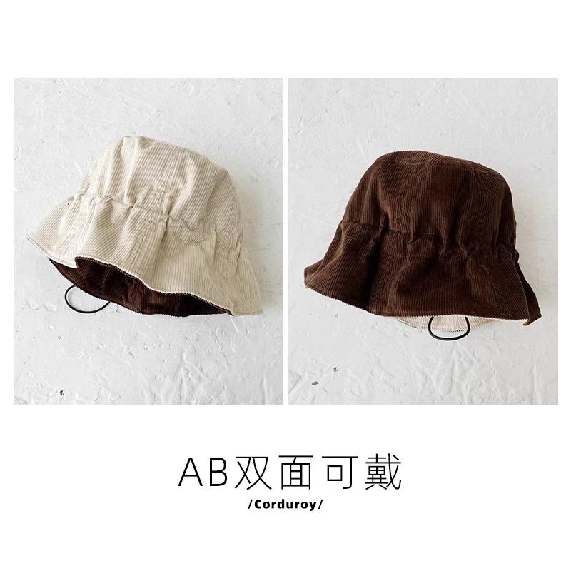 

Double-sided Can Wear Large Eaves Hat Simple Design Bucket Hat British Retro Versatile Face Small Literary Hat шоколадний