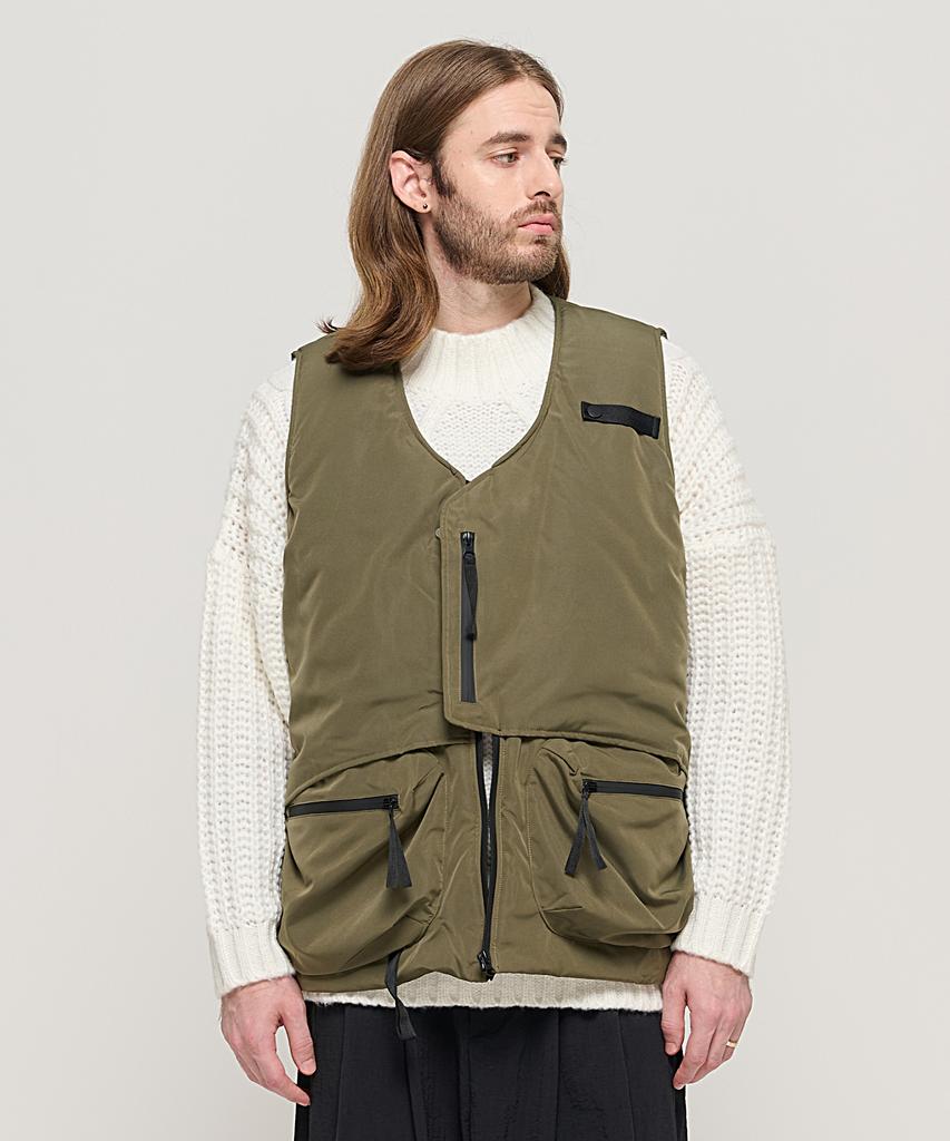 Cargobros Cb Quilted Multi-Pocket Padded Vest (Khaki)