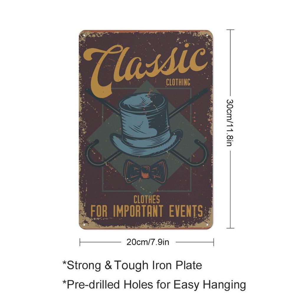 1 Pack Rustic Metal Tin Sign with Antique Rust Effect for Home Bar Store Wall Décor, Two Practical Sizes 20x30cm or 30x40cm