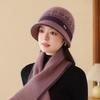 Rabbit Hair Knitted Hat Women'S Autumn And Winter Velvet Warm Basin Hat In The Elderly Cold Bucket Hat Big Head Circumference Shows Small Face