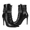 11cm Sexy Banquet Fashion with Rivet Pointed Stiletto High Heels Ankle Boots Shoes Women Zapatos Mujer