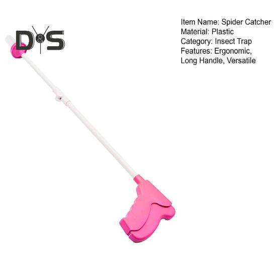 Capcană de păianjen cu mâner lung, fără contact, pentru insecte, pliabilă, pentru gândaci de bucătărie, pentru utilizare în interior și exterior