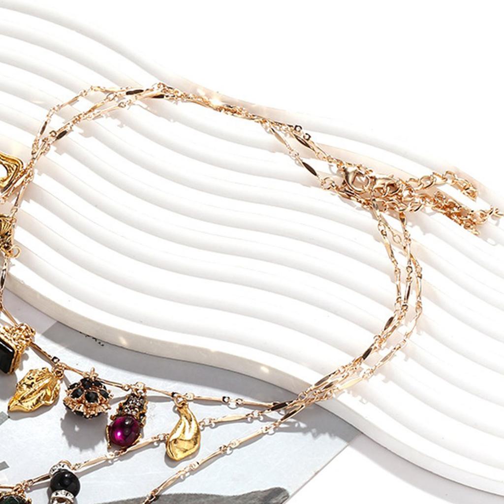 Multilayer Heart Leaf Insect Flower Pendant Necklace Contemporary Layered Necklace With Heart Leaf And Floral Patterns