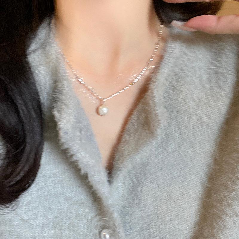 Baroque Pearl Pendant Necklace Female Simple Exquisite Atmosphere Fashion Elegant Temperament Versatile Neck Chain Collarbone Chain