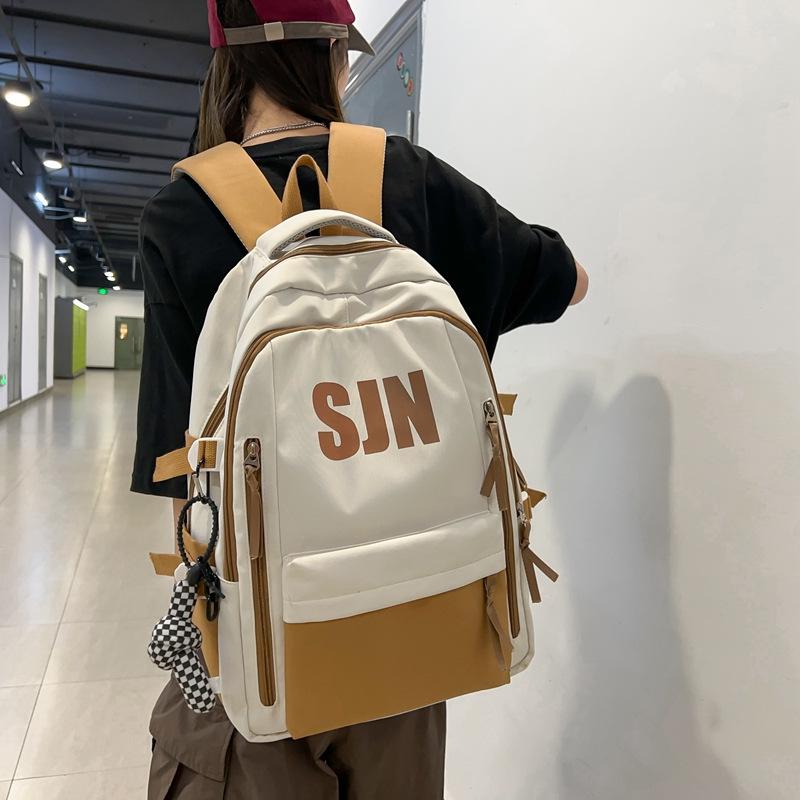 Schoolbag American retro college student ins backpack female, large capacity high school student junior high school student schoolbag computer
