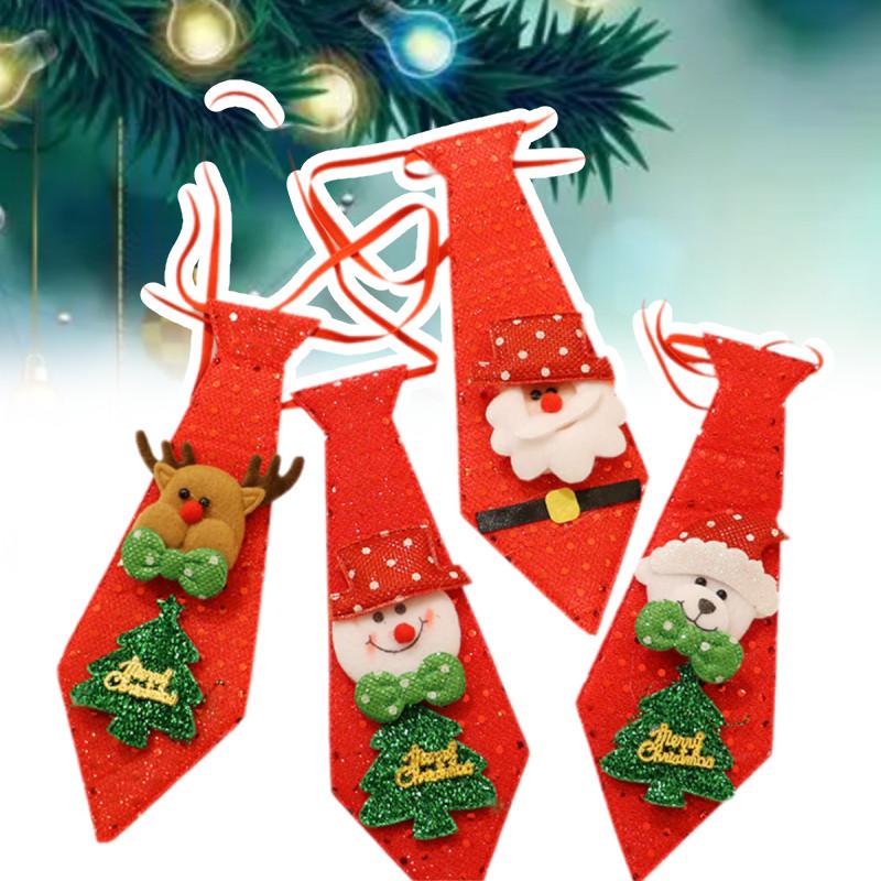 Christmas Tie Bow Santa Claus Holiday Sequin Ties Comfortable Printed Xmas Decor