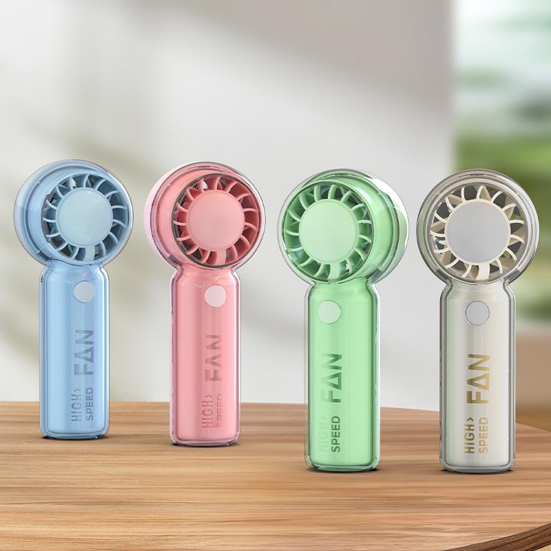 Portable USB Rechargeable Cartoon Handheld Fan - Lightweight, Three-Speed, Outdoor Friendly