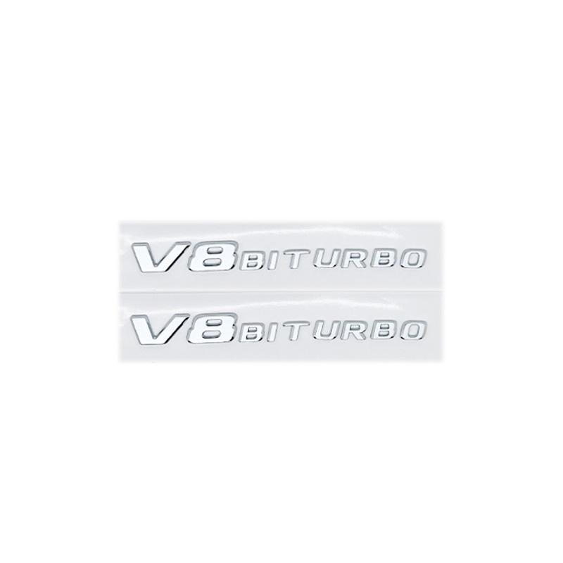 FUP1  Glossy Black V8 Biturbo Emblem Sticker for Mercedes AMG C63 C63s C205 S205 W205 Fender Trunk Rear Logo Decal