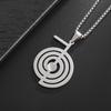 European and American Style Cut Titanium Steel Hollow Geometric Graphics Series Spiral Symbol Pendant 304 Material Stainless Steel Necklace