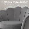 Shell Armchair, Vintage Armchair, Bedroom and Living Room Armchair, Elegant Design, with High Backrest, 76x67x74cm, Grey