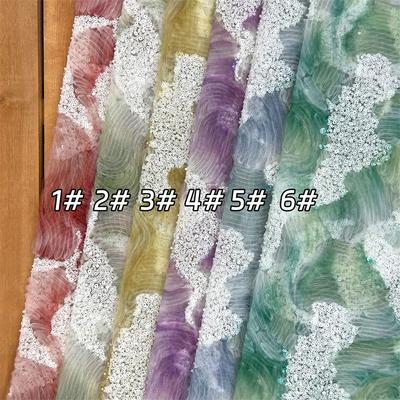 90x130cm Sequined Embroidered Beaded Fabric DIY Wedding Evening Gown Fabric French Nigerian Lace Fabric For Wedding Dress