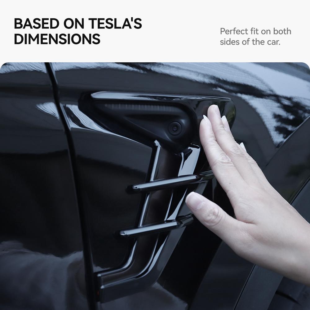 YZ For Tesla Model 3 Y 2025-2025 External Side Camera Protection Cover Carbon Fiber Fender Trim Cover Car Accessories