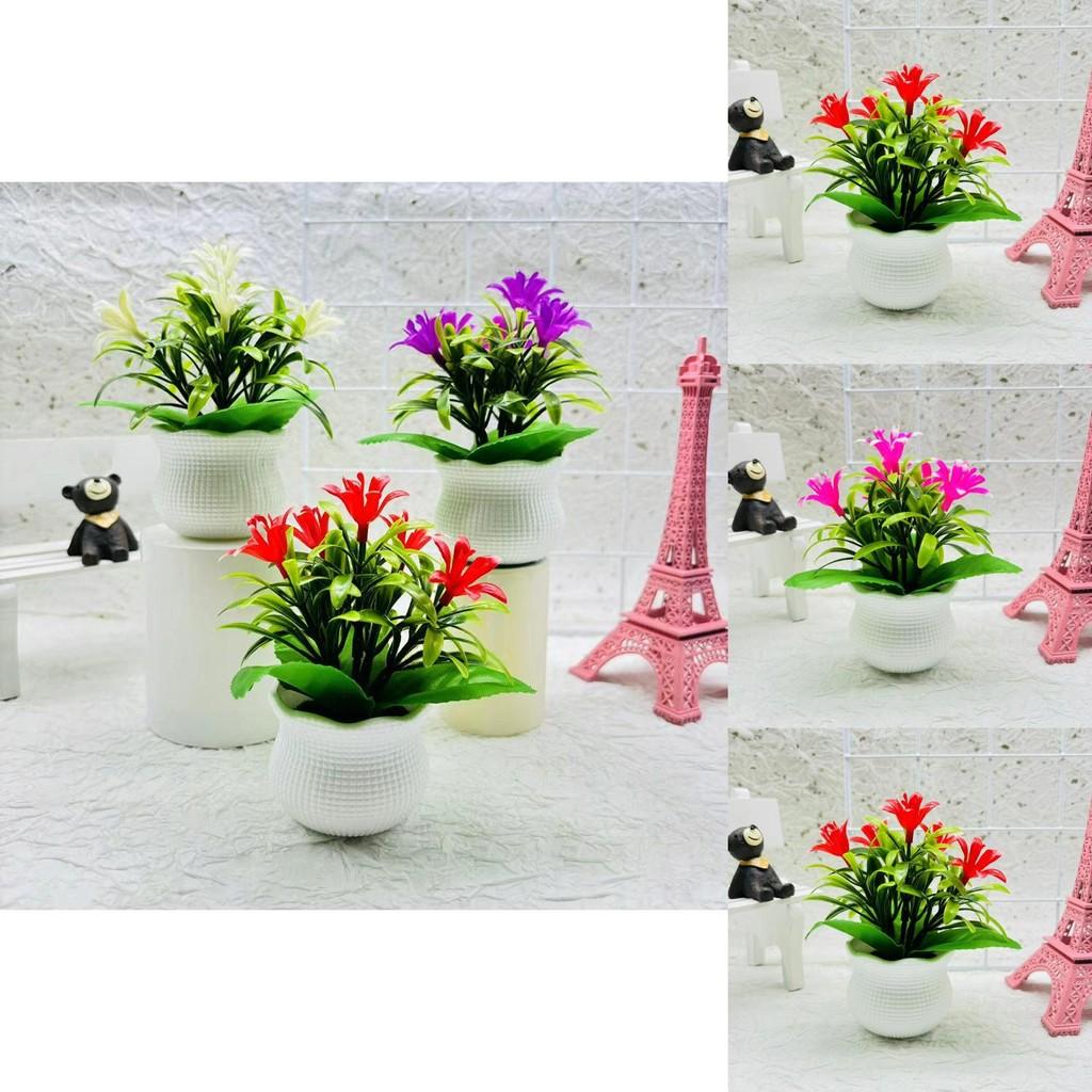 Artificial Orchid Group With Plastic Pot For Event Planning And Hotel Ornamentation