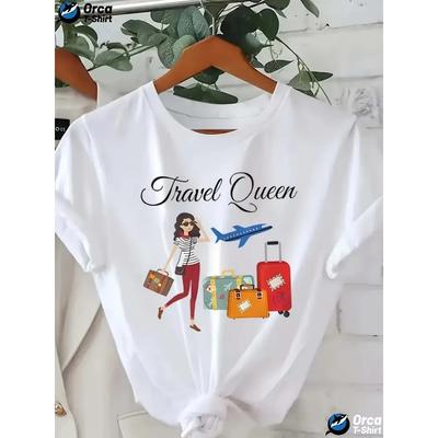 European Size Fashion Creative Pattern Printed Women'S T-Shirt