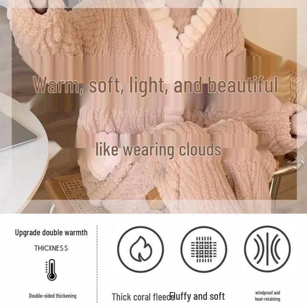 Regenbogen Damen Flanell Pyjama Set: Kuscheliger Cardigan & Bademantel für Herbst/Winter