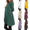 Women's Fashion Casual Solid Color Button T-Shirt Long Sleeve Dress Party Dress