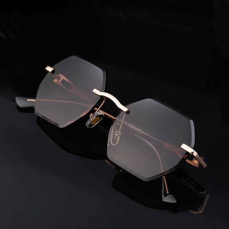 JYL TS Men's Rimless - Driving-Specific Sun-Protective Fashion Eyewear WF-5G142