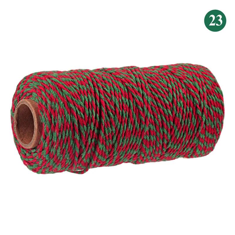 100Meter/Roll Two Colors Cotton Cord Baker Twine Colorful Cotton Crafts Twine Macrame Cord String Bandage Label Rope