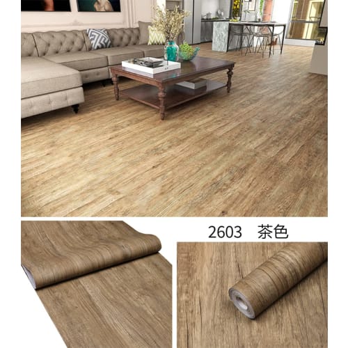 Homya Wallpaper Stickers, Waterproof, Wood Grain Remake Sheet, Brown, 60cm X 5m, Approx. 0.45mm Thick, Self-Adhesive, Floor Tiles, Non-Slip, Pet-Frien