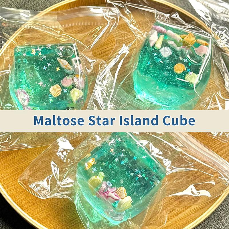 Kawaii Ocean Theme Slow Rebound Toy Ice Cube Shaped Stress Relief Squeeze Toy Creative Kids And Adults Squeeze Relax Gifts
