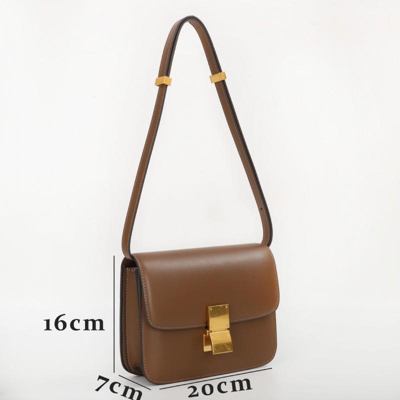High-end Fashionable Small Square Bag Genuine Leather Women's Trendy Retro Tofu Box Cross-slung