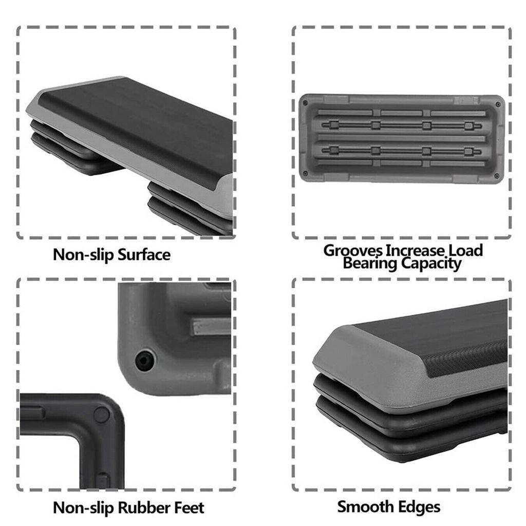 Non-slip Yoga Pedal Stepper Gym Workout Exercise Fitness Aerobic Step Equipment Load 110cm 4 Risers Fitness Aerobic Step New