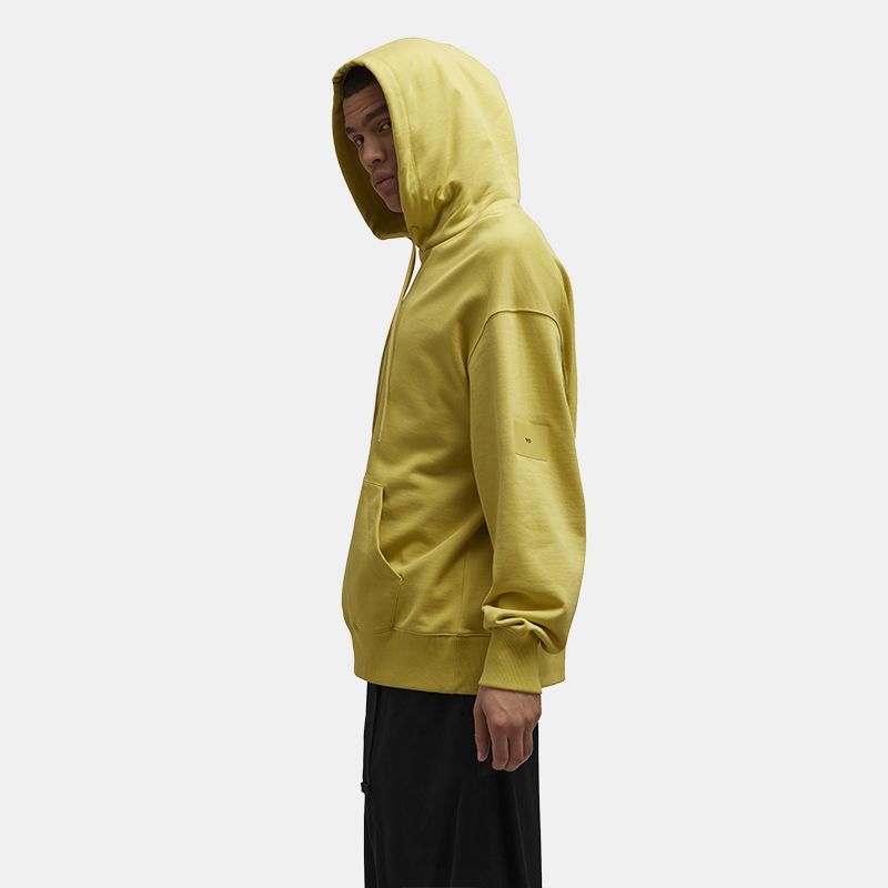 Y-3 Solid Color Casual Commuter Small Logo Simple Relaxed Fit Hoodie Unisex Hoodies Yellow IP7700