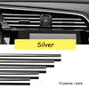 10 Pieces Car-styling Chrome Styling Moulding Car Air Vent Trim Strip Air Conditioner Outlet Grille Decoration U Shape