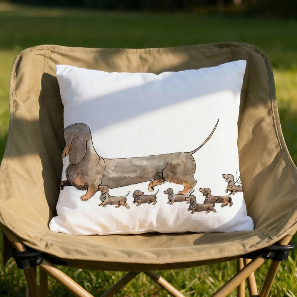 Cute Dachshund Dog Cushion Cover Soft Reversible Durable Pillow Cover MultiScene Use for Home Car Daily Comfort
