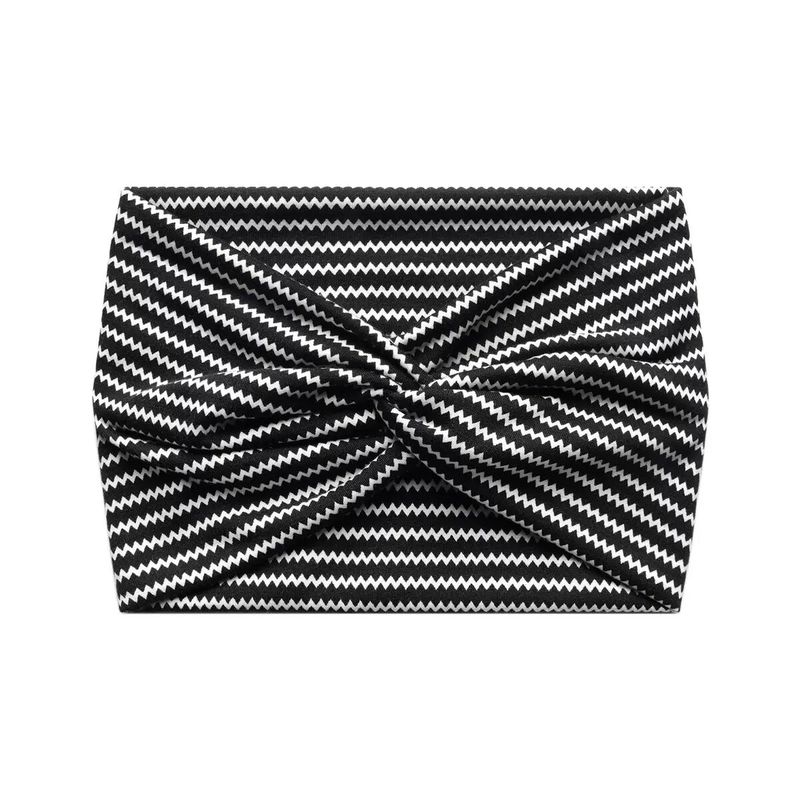 European and American Bohemian Elastic Cross Headband with Paisley Pattern and Knotted Design