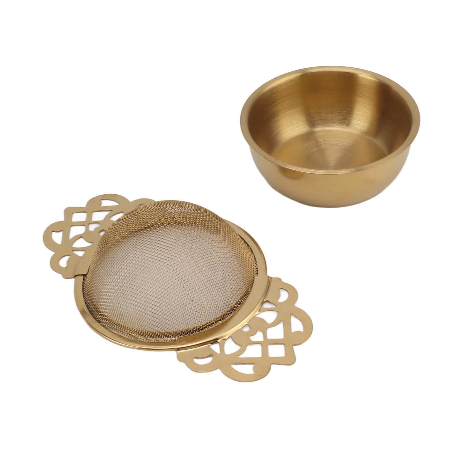 

Stainless Steel T Strainers with Drip Bowl Double Handles Reusable Fine Mesh T Filters for Loose Lf Herbal Kitchen