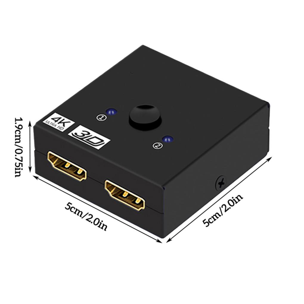 4K HD Switch 2 Ports Bi-directional 2x1/1x2 HD Switcher Splitter Supports HD 4K 1080P 3D for Windows Linux