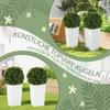 Set of 2 Artificial Eucalyptus Balls, 65 cm Artificial Plant with UV Protection, 330 Leaves in Pot, Green