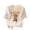 Women's Summer 2026 Cartoon White Short-Sleeve T-Shirt, Loose Niche Design