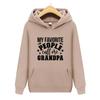 Autumn and Winter My Favorite People Grandpa Printed Hoodie for Men and Women