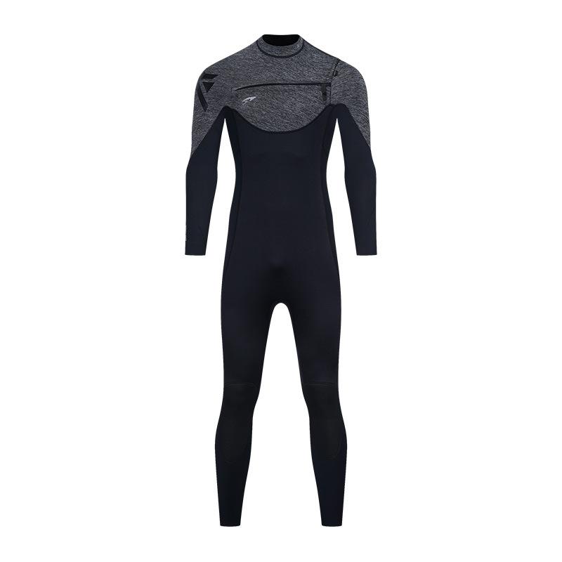 2/3Mm One-piece Horizontal Zipper Wetsuit Warm Men's and Women's Super Elastic CR Long-sleeved Diving Surf Suit Wetsuit