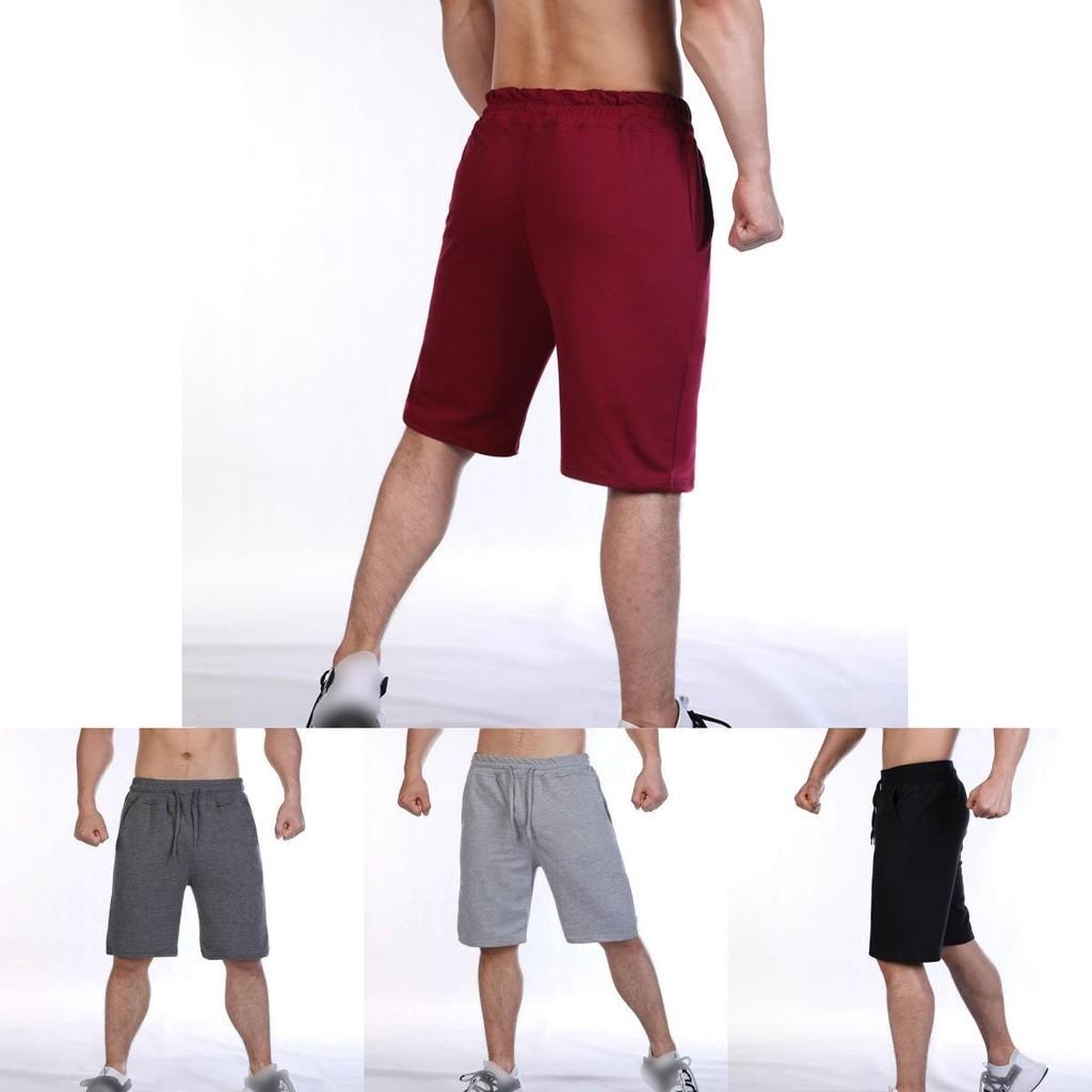 Soft Casual Drawstring Mens Shorts Plain Athletic Running Training Bottoms