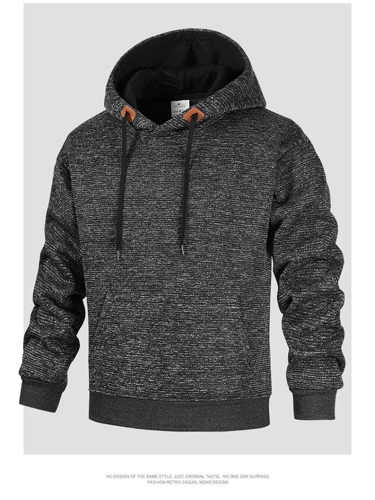 2025 Men's Trendy Hong Kong Style Long Sleeve Hooded Sweatshirt - Spring/Autumn Fashion Casual Pullover
